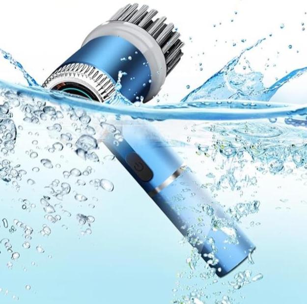 Electric Spin Scrubber | Cordless Rechargeable Cleaning Brush with 5 Replaceable Heads & 3 Speed Modes