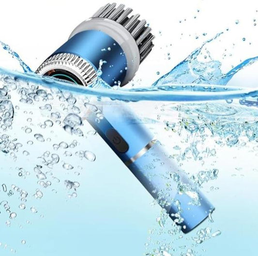 Electric Spin Scrubber | Cordless Rechargeable Cleaning Brush with 5 Replaceable Heads & 3 Speed Modes