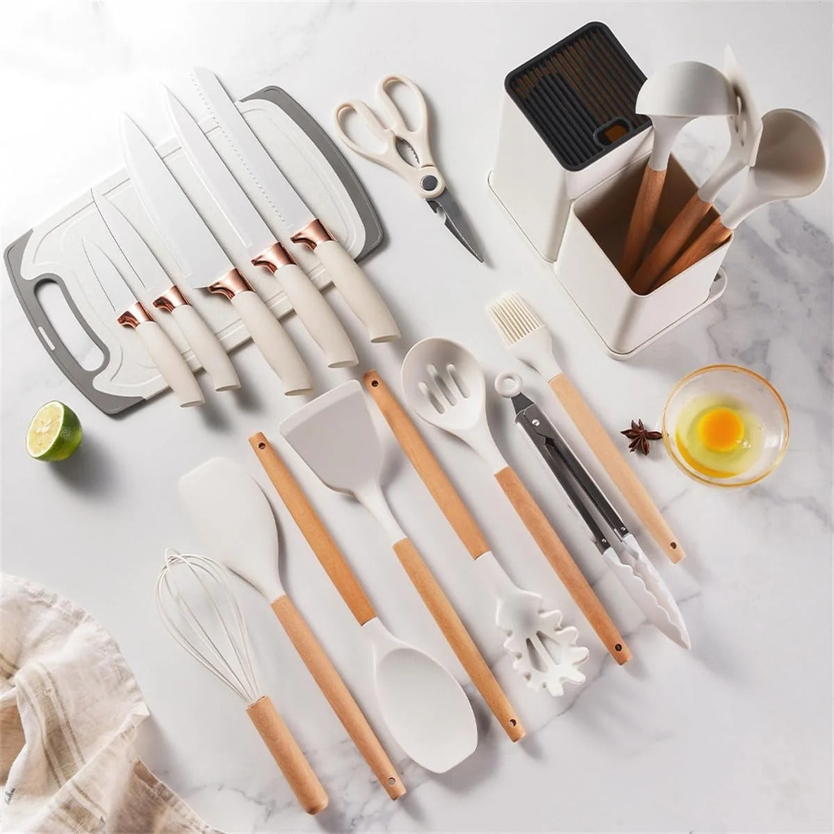 19PCS Kitchen Set – Complete Utensil & Knife Set