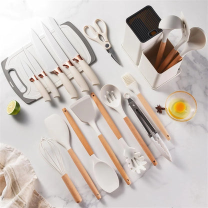 19PCS Kitchen Set – Complete Utensil & Knife Set