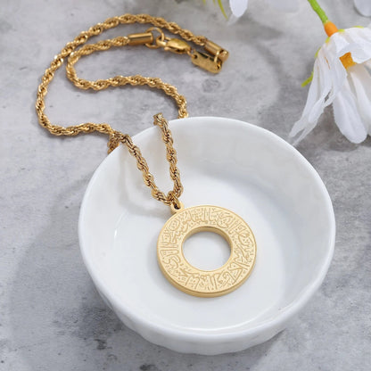 Round Arabic Calligraphy Pendant Necklace – AyatAmulet