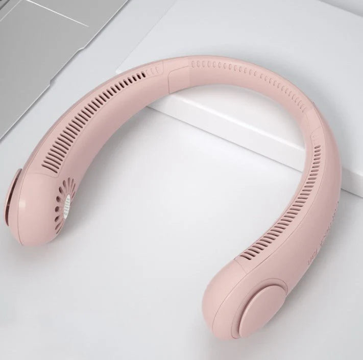 Portable Bladeless Neck Fan – USB Rechargeable Hands-Free Cooling Fan with 360° Airflow