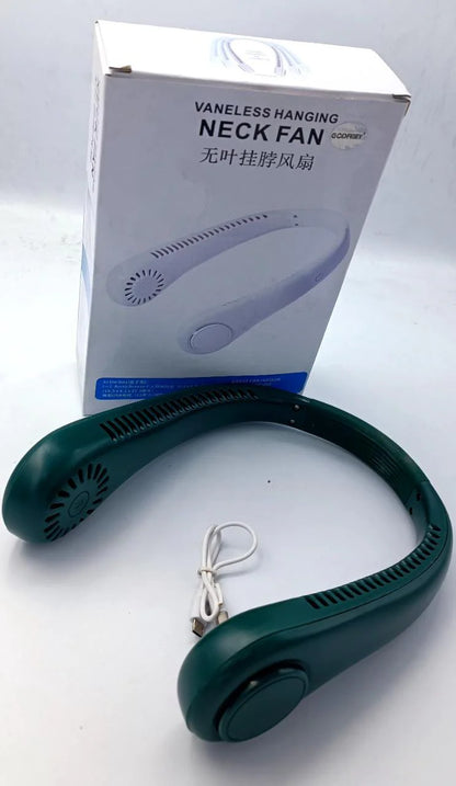 Portable Bladeless Neck Fan – USB Rechargeable Hands-Free Cooling Fan with 360° Airflow